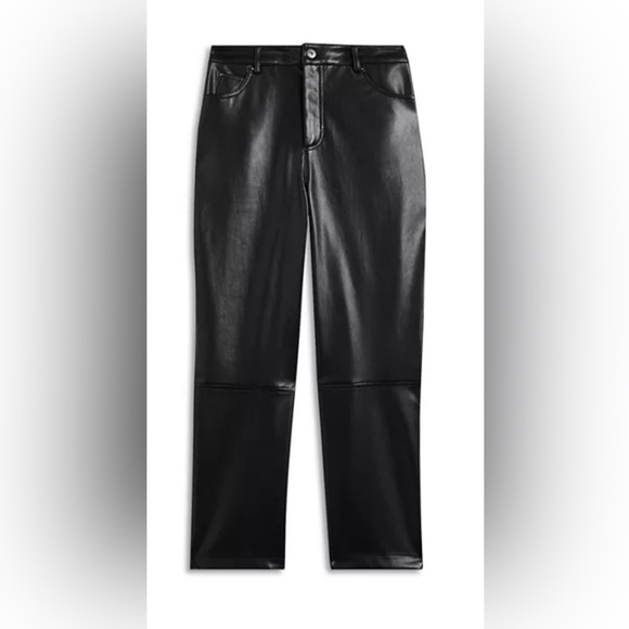 Ted Baker Faux Leather straight leg pant Size 8/10 Ted 4 - Picture 2 of 3